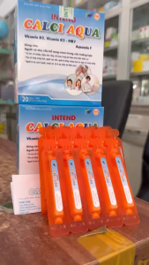 Siro INTEND CALCI AQUA hộp 20 ống x 10ml - bổ sung Vitamin D3 vitamin K2 MK7 Aquamin F nhập khẩu từ Anh.