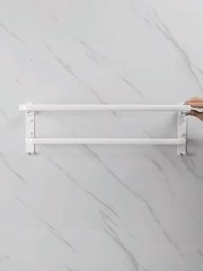 [OKLIFE. SG]  White Bathroom Storage Hardware Storage Rack Towel Rack Folding Towel Rack