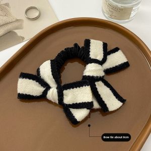 Knitting Classic Style Hair Band Sweet Elegant Bow Hair Rope Seamless Highly Elastic Rubber Band Headdress for Hair Ties Women
