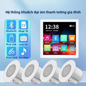 Hệ Thống Âm Thanh Rạp Hát Tại Nhà Màn Hình Cảm Ứng Bluetooth FM TF USB Bộ Khuếch Đại Gắn Tường Với Loa Âm Trần Để Điều Khiển Nhạc Nền