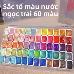 Bộ Sơn Màu Nước Ngọc Trai - Bộ Du Lịch Mini 20/24/60/72 Màu Sắc Lấp Lánh Kim Loại Sơn Đặc Dùng Cho Vẽ Tranh & Viết