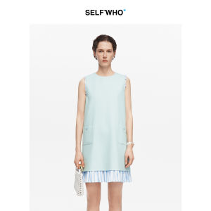 Vinegar Fiber Color Block Stripe Dress