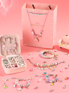 132 PCS DIY Pandora Bracelet DIY Beaded Necklace Beaded Toy Set Bracelet Bracelet Gift Bracelet Maker Kit Kids Girls Toy Gift