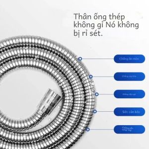 Vòi Sen Inox 304 2M-5M Linh Hoạt Chất Lượng Cao Vòi Silicon Dày Phòng Tắm Vòi 3 Mét Ống Nước Vòi