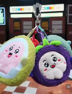 Cute Fruit Plush Pendant Foldable Shopping Bag | Cartoon Reusable Eco Grocery Bag Portable Storage Handbag with Cute Doll Pouch