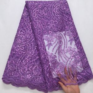 2025 Multicolor African Lace Fabric - Sheer French Mesh Tulle With Sequins For Bridal Wedding Dresses & Accessories - 5Yards​