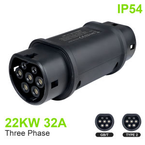 GB/T to Type 2 EV Adapter 32A 3-22kW AC Charger Converter IEC 62196 EVSE Cable for EU Standard Electric Vehicle Cars
