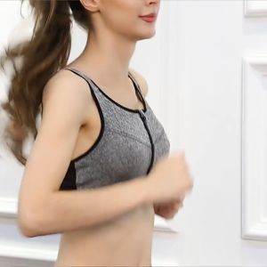 Dresslily Sports Bra for Women Plus Size Chest Gathering Shock Absorbing Sports Vest Full Support High Strength Workout