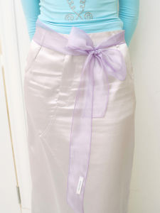 ผ้าพันคอไหมแบบยาวสำหรับผู้หญิงในฤดูใบไม้ผลิและฤดูร้อน ผ้าโพลีเอสเตอร์สไตล์เกาหลี เส้นใยโอร์แกน ผ้าคลุมไหล่แบบละเอียด