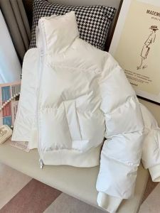 Womens Short Thickened Cotton Jacket Stand Collar Loose Fit Bread Coat Autumn Winter New Style Kang Deng Wind Fashionable Slimming