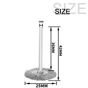 10Pcs 22/25/40mm Mini Steel Wire Brush T Shape Drill Rotary Tool Cleaning Brush Wheel Dremel Accessories for Grinder Rotary Tool
