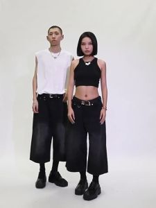 Shorts Jeans for Women Long Jorts Over Knee Jeans Straight Jort for Men and Women Cropped Denim Shorts Baggy Denim Pants