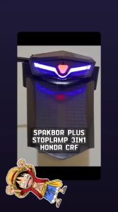 Spakbor Belakang CRF 150L & Sparkboard Laser LED 3 In 1