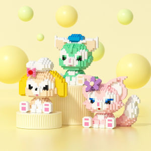 Búp bê hoạt hình dễ thương gạch khối xây dựng lắp ráp đồ chơi hạt trẻ em phát triển giáo dục đồ chơi sưu tập câu đố bé trai và bé gái quà tặng sinh nhật trẻ em Đồ chơi