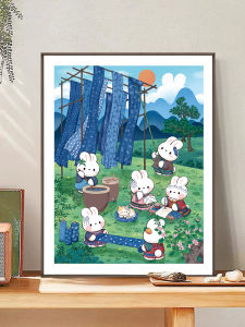 เสื้อผ้าผ้าฝ้าย Cross Stitch ขนาดเล็กสำหรับห้องนั่งเล่น ลายสัตว์ สไตล์โมนาเรจิ งานฝีมือ DIY งานฝีมือแบบเรียบง่ายและปัจจุบัน