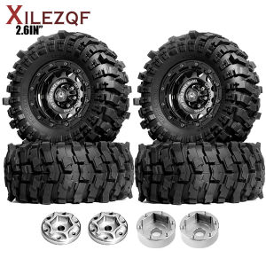 2.6 RC Metal Wheels and Off-Road Climb Tires for 1/7 1/8 1/10 RC Crawler Car Axial RBX10 MJX H8H MK07 KM4