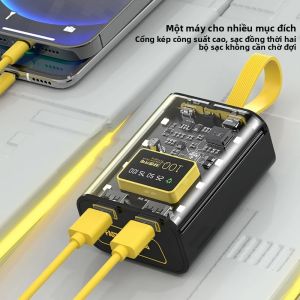 3*18650 DIY Power Bank Box Sạc Nhanh 5V 2A Đầu Ra USB Đôi Hộp Đựng Pin Có Đèn LED Ban Đêm