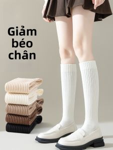 MiiOW | Tất cao đến giữa bắp chân chịu lực cho nữ MiiOW Cat Person Dáng mỏng dài đến đầu gối màu trắng phong cách Hàn Quốc