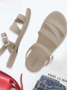 Casual MonoBo Sandals Z-Strap Flat Bottom Womens Shoes Versatile Roman Style Fashionable Slip-On Low Heel Rubber Outsole