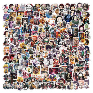 50/100/200PCS Anime Demon Slayer Cartoon Graffiti Stickers Phone Guitar Laptop Notebook Suitcase Cup Waterproof Sticker Kids Toy