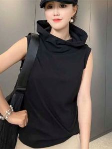 เสื้อกั๊กแขนกุดลายทางสไตล์เกาหลีสำหรับผู้หญิงไซส์ใหญ่ 300 ปอนด์ ทรงหลวมๆ สบายๆ แฟชั่นฤดูร้อน เสื้อตัวบน