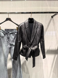 French Elegant Slim Leather Jacket