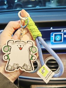 Creative Badminton Dog Keychain Acrylic Backpack Pendant Sports Memorabilia Cute Cartoon Series Student Gift
