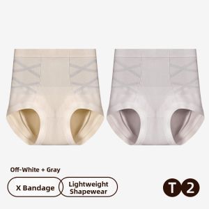 Miiow | High-Waist Seamless Black Elastic Band Womens Triangle Panties Postpartum Belly Shaping Underwear MiiOW Cat Person Brand