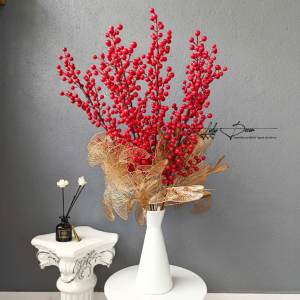 Combo 10 Cành Đ ào Đông Đại - Cành Lá Rẻ Quạt cắm điểm trang trí Hoa Lụa LyLy Decor