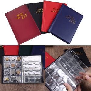 1-2PCS Portable 120 Pocket Coin Collection Book Coin Collection Book Commemorative Coin Storage Book Bronze Coin Collection Book