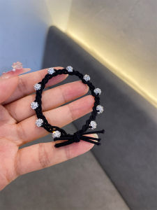 High Quality Woven Rhinestone Headband Simple Elegant Durable Hair Rope Popular Korean Style Hair Accessories for Women