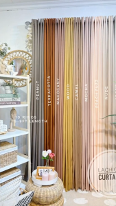 NON-BLOCKOUT Korean Curtain Plain Katrina Grommet Home Curtains Earth Nude Color - Sold Per pc