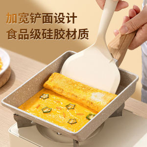 Food Grade Silicone Pancake Turner Non-Stick Kitchen Utensil Square Head Silicone Handle Heat Resistant Japanese Style