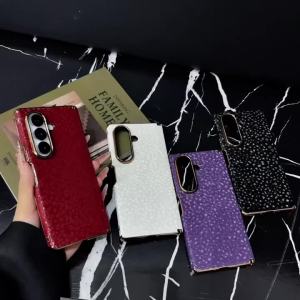 Luxury Business Mosaic Stone Texture Phone Case for Samsung Z Fold 8 Ultra Fold8 Metal Lens Axis Protection Shockproof Cover