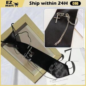 Women Men Y2K Girl Boy Gothic Harajuku Punk Bunny Pre-Tied Ties Japanese Style Shirt School Student Uniform Necktie Accessories