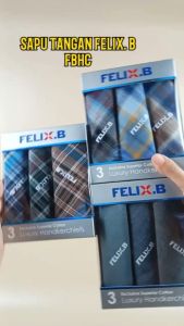 FELIX.B Handkerchief Sapu tangan Pria wanita FBHC isi 3Pcs Bahan Katun