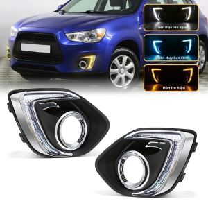 Đèn Sương Mù LED Xe Mitsubishi ASX 2013-2015 3 Màu Đèn Chạy Ban Ngày Phía Trước Chống Nước Tích Hợp Xi Nhan 12V Màu Đen