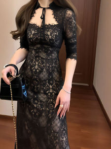 CHANGTONG | Elegant and Chic V-Neck Lace Bodycon Dress for Spring 2026