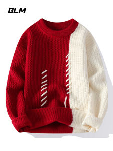 Áo Len Cổ Tròn GLM Mùa Đông Xuân Cho Nam Và Nữ Màu Đỏ Angora Trang Phục Thường Ngày Mùa Đông Dày Dặn Dài Tay Phong Cách Trẻ Trung