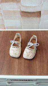 Giày Bệt Lưới Nơ Cho Bé Gái Thiết Kế Công Chúa Có Dây Buộc Với Dây Đeo Móc Đế Cao Su Chống Trượt Giày Thường Ngày Thoáng Khí Cho Trẻ Mới Biết Đi