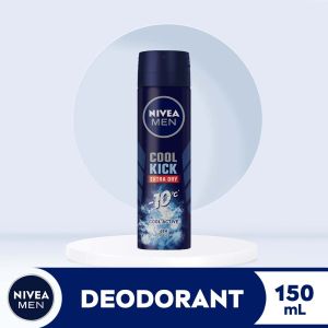 PACK OF 2 NIVEA Men Deodorant Cool Kick Antiperspirant Spray 150ml