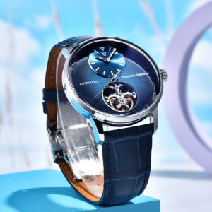 PAGANI THIẾT KẾ 42MM Đồng Hồ Cơ Nam 10Bar Chống Nước Dạ Quang Tay Dây Da Tự Động Tự Gió Vỏ Thép Không Gỉ