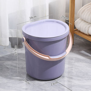 Plastic Bucket Satchel Thickened Laundry Bucket For Home Multi-Functional Water Storage Tank round Barrel Dormitory Laundry Barreled Water Bucket