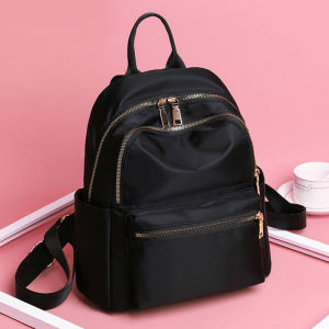 Trendy Oxford Cloth Canvas Backpack Womens Nylon Versatile Fashionable Book Bag Casual Double Shoulder Crossbody Handbag