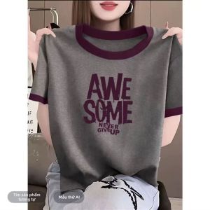 QIAOXIZI | Áo Thun Tay Ngắn Size Lớn In Hình Ôm Sát Thân Mẹ