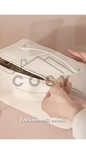 COSY Tas Kosmetik Estetik Serbaguna / Makeup Pouch Travel / Tas Komestik Pouch Waterproof / Tas Organizer Makeup Kosmestik Zipper / Travel Bag Kulit Banyak Warna