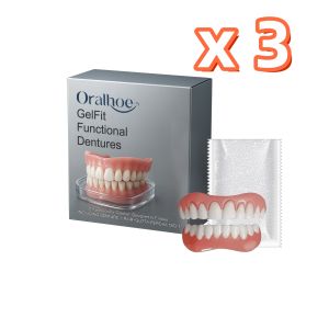 oralhoe | Dentures Full Set False Teeth With Gums All-Day Comfort Boost Confidence Oral Care Lifelike Natural DIY Adjustable Full Denture