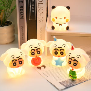 Bandai | Anime Crayon Shin-Chans Patting Small Night Lamp Soft Light Eye -Protecting Bedroom Bedside Charging Small Nigh Ornament Gifts