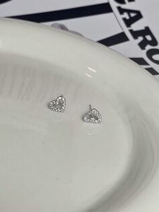 Bông tai nụ trái tim nhỏ đính đá cz zircon đeo sát tai chất lượng tốt style kpop dễ thương