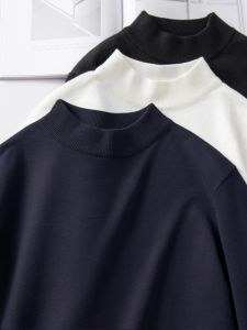 Winter Mens Sweater Knitwear Bottoming Shirt Cotton Knitwear Silm Half Turtleneck Thickened Thermal Slim Fit Silm Top Clothes for Boys